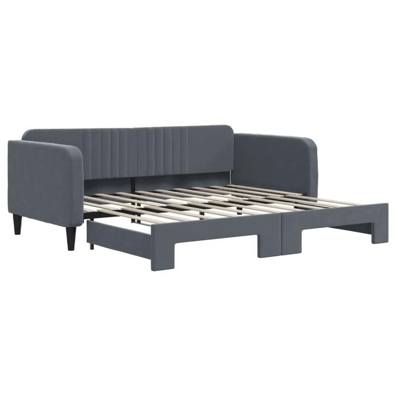 Letto di alta qualità con robusto telaio in legno e metallo e morbido rivestimento in velluto. Materiali ecologici (privi di sostanze nocive) garantiscono una lunga durata per l'uso quotidiano (carico fino a 150 kg). Perfetto per concezioni abitative sostenibili nel trend 2025.