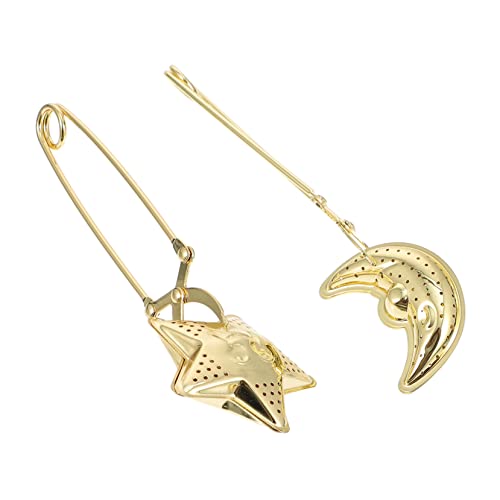 Mikinona 2pcs Stainless Steel Tea Clip Tea Strainer for Leaf Infuser Filter Handle for