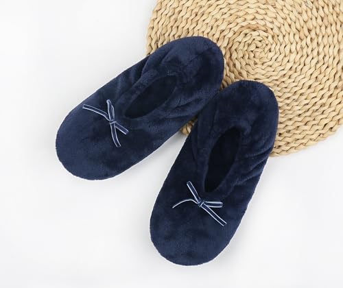 Image of Keyela Women's Ballerina Slippers,Non-Slip Bedroom Slippers Socks | Soft fuzzy slipper socks for ladies Indoor home slippers Cozy sock slippers Ballet Slippers