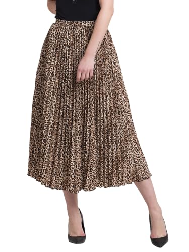 Image of FableStreet Women Skirt Casual & Festive | Elegant Flared Fit High Rise Knife Pleats All-Over Floral Print | Wrinkle-Resistant Woven Fabric for Summer & Outings