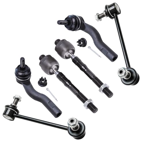 Image of Detroit Axle - Front Struts Kit for 2003-2008 Mazda 6, 2 Struts and Coil Spring Assembly 2 Sway Bars 4 Inner Outer Tie Rods 2004 2005 2006 2007 Replacement Suspension Kit