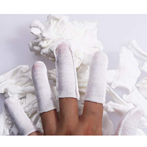DOITOOL Branco Dedeiras Algodão Guardas Dedo Polegar Da Mão Dedos Mangas Protector Respirável Absorv