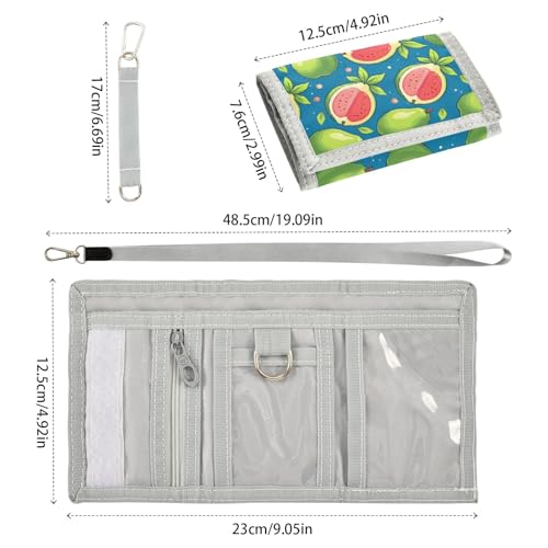 ALAZA Kids Wallets for Boys Girls Toddler Trifold Wallet Children Small Green Guava with Zipper Coin Pocket3