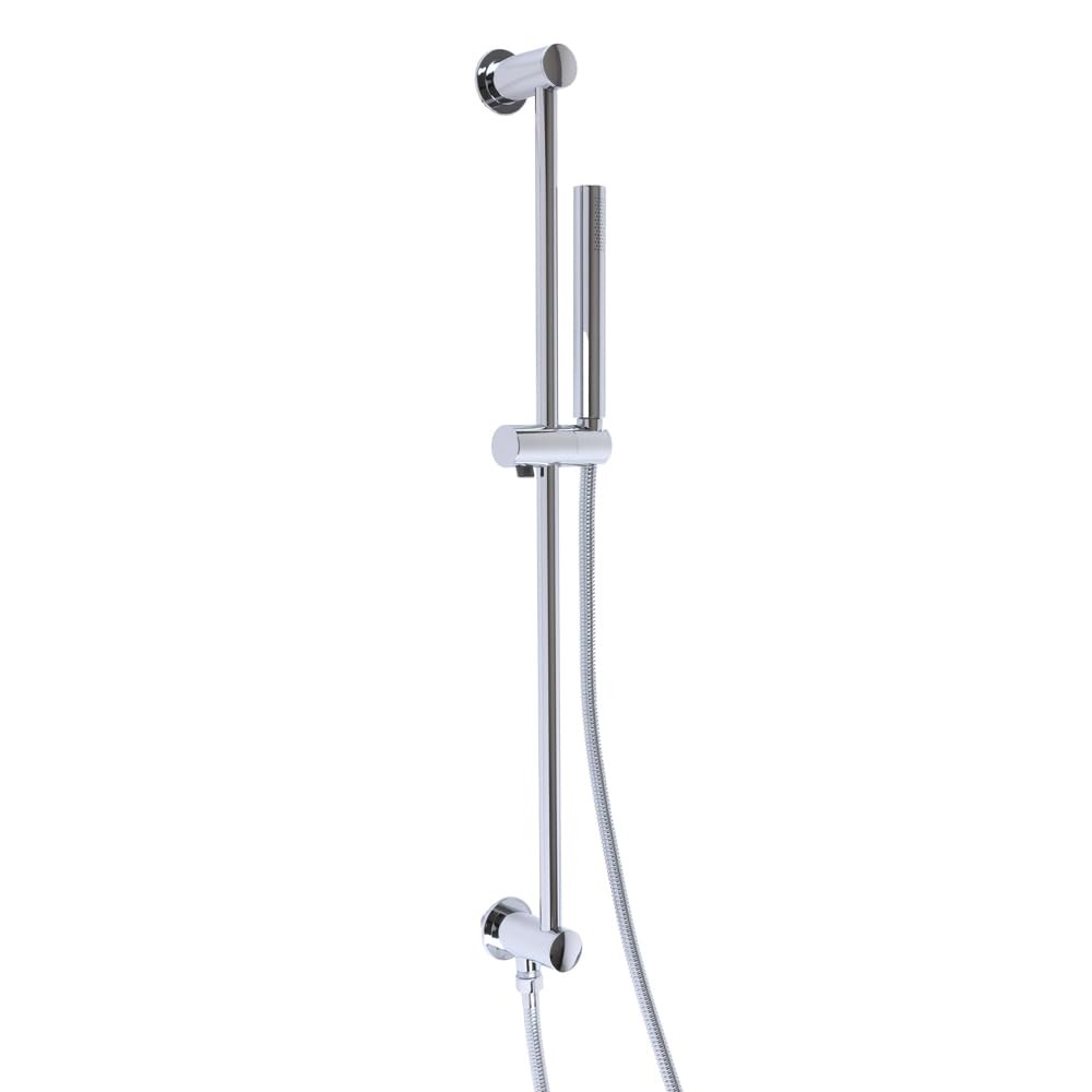 Milano Chrome Otto Riser Rail Pencil Hand Shower Integrated Elbow