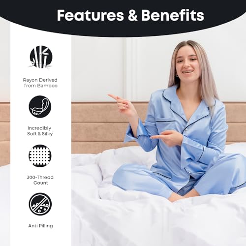 LINENWALAS Queen Flat Sheet - Rayon Derived From Bamboo Silk Bed Sheet, Premium Breathable Cooling Top Sheet, Soft Halloween Bedsheet (Queen, Jet Black) - Image 7