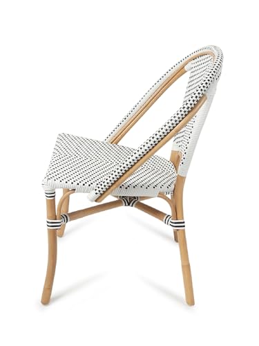 Image of Habere India-All the Cultures Fabricating India Cane Furniture | Outdoor Furniture | Wooden Chairs for Living Room | Chairs for Home | Lounge Chair | Cane Chair for Balcony - White