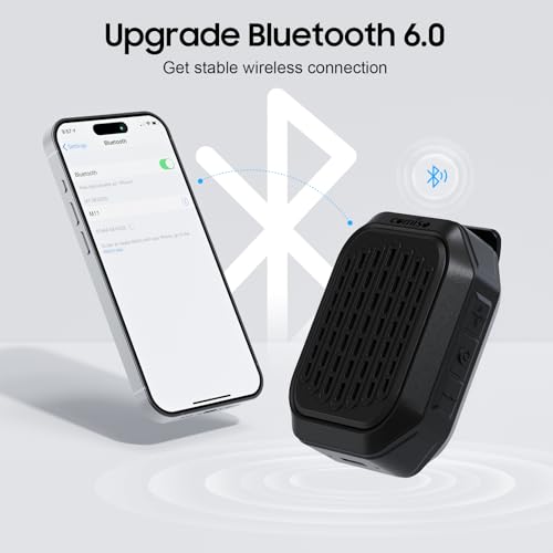 Image of comiso Wearable Bluetooth Speaker, IPX7 Waterproof, Clip-On Portable Wireless Speaker, 10H Playtime, Built-in Mic for Hands-Free Calls, Running, Cycling, Outdoor (Black)