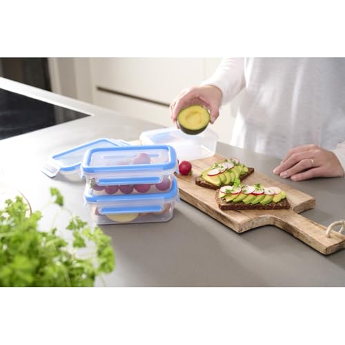 EMSA Clip & Close Frischhaltedosen-Set, rechteckig, 3 x 1 L, mit Deckel, Aufbewahrungsboxen, 100 Prozent dicht, spülmaschinen-, gefrier… – Ansicht 2