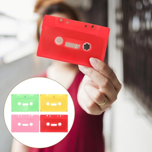 4 Stück Leere DIY Audiokassetten Für Kreative Aufnahmen - Bunte Kassetten Mit Transparente Hülle Für Personalisierte Botschaften Und Überraschungspartys