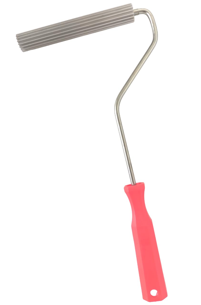 MD Fiberglass Roller Tool, Aluminum Alloy FRP Bubble Paddle Laminating Roller for FRP Resin Work (21 x 140 mm)