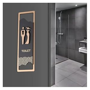 Mklhavb Elegantes Unisex Toilettenschild Goldfarben