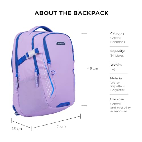 Image of Ergo43 Classic Ergonomic School Bag | Posture & Spine Support, Lumbar Padding, Lightweight | 34L Daily School Backpack