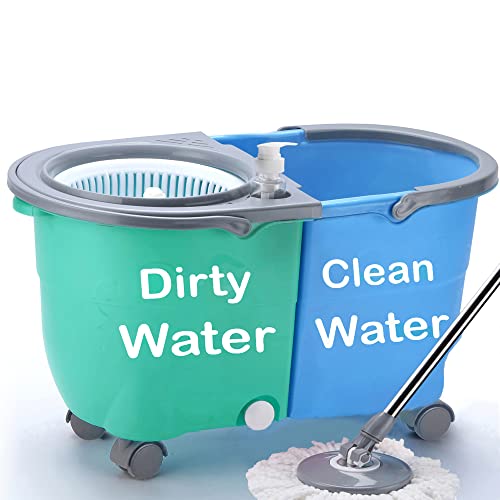 V-MOP Premium Jumbo Double Bucket - Double Color Mop with 4 Wheel Trolley Spin Mop-Magic-Floor-6 ((6 Months Warranty on Rod Set)) (B0C1CGM5KM) Amazon Price History, Amazon Price Tracker
