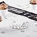 BLUE PANDA 40th Birthday Sash and Tiara for Women's Gift, Forty and Fabulous Party Decorations (Black Satin)