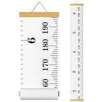 Kids Growth Chart Wall Hanging Baby Height Growth Chart Height Chart for Kids Removable Wall Decor for Kids Canvas Ruler Kids Measuring Chart for Wall Accurate Measurement Child Growth Chart (White)