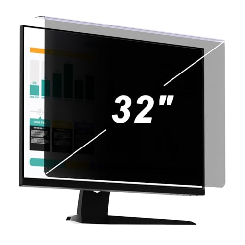 Image of 32 Inch Hanging Computer Privacy Screen | Anti-Spy | Blue Light | No Adhesive | Protects Confidential Data | Easy to Hang | Reusable | Scratch Resistant