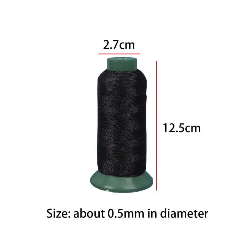 1000Yards Strong Nylon Thread 0.5mm Wide Black Nylon Sewing Thread for Sewing,Bags, Canvas, Cowhide - Image 2