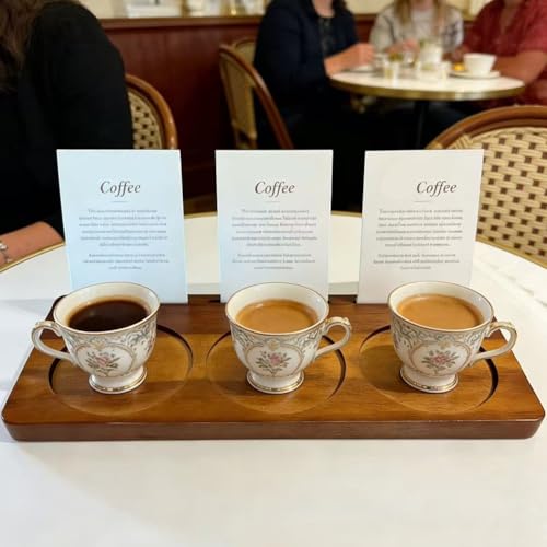 Plateau à café en bois à trois compartiments pour service de luxe