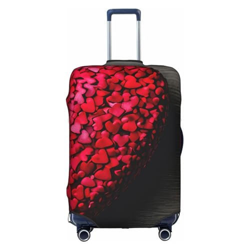 Falling Red Hearts Tsa Approved Luggage Cover For 18-32 Inch Suitcases Scratch-Resistant Stretch Luggage Cover