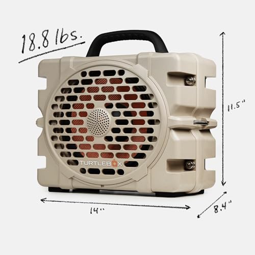 Image of Turtlebox Grande: Loud! Outdoor Portable Bluetooth 5.4 Speaker: Rugged, Waterproof, Ultra-Portable (Plays to 126db, Deep Bass, Shockproof), Unlimited Pairing for Full Stereo Experience, Tan