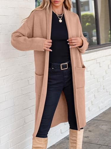 Image of ANRABESS Women's Cardigan Long Sweater Oversized Open Front Knit Coatigan Duster Coat 2026 Trendy Fall Outfits Outerwear