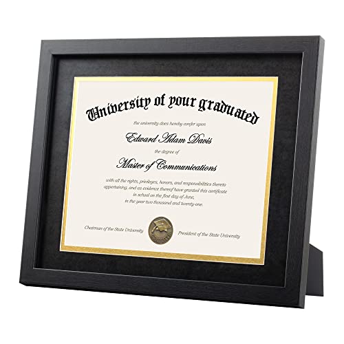 Image of upsimples Diploma Frame with HD Glass, 11x14 Black, 4 Pack