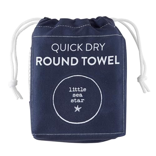 Image of Stephan Baby Towels - Quick Dry Microfiber Infant or Toddler Beach Towel Round, 42-Inch Round, Navy - Little Sea Star