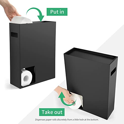 Sikon-Toilet-Paper-Storage-Organizer-Toilet-Paper-Holder-Dispenser-12-Rolls-Compatible-Black-THZ-112