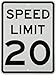 Brady 94213 24" Height, 18" Width, B-959 Reflective Aluminum, Standard Traffic Sign, Legend "Speed Limit 20 Mph"