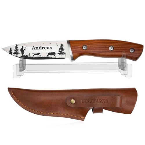 WOLFSARTIG Jagdmesser mit Gravur - Geschenke für Jäger - personalisiertes