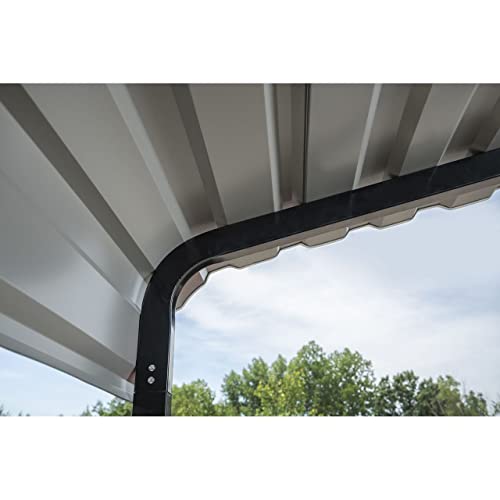 Steel Carport 12 Ft. X 29 Ft. X 7 Ft. Galvanized Black/Charcoal #TOP2