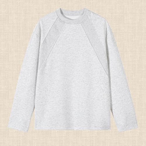 Men's Hoodless Sweatshirt Soft Crewneck Long Sleeve Casual Pullover Round Neck Solid Color Athletic Workout Top3