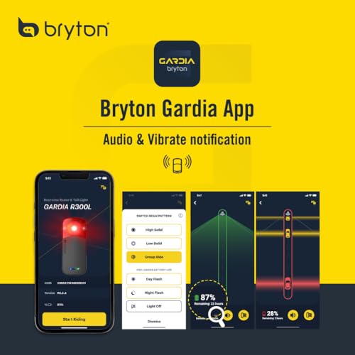 Image of Bryton GARDIA R300L Cycling /Bike Radar with Tail Light, Visual and Audible Alerts for Vehicles up to 207 Yards Away, IPX7 Waterproof, Viewing Angle 220, Support APP Display