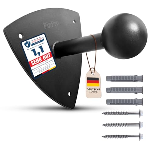 PinPro Wandhalterung für Fahrradträger 3mm Stahl 50kg Traglast nur 346g Schwarze Pulverbeschichtung inkl. Montageset