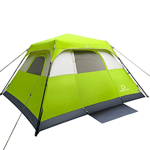 QOMOTOP Camping Tent, 8 Person Instant Set Up Within 1 Minute Tent Equipped with Rain-Fly and Carry Bag, Cabin Style Tent, Green