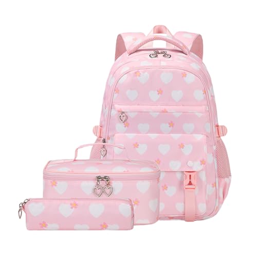 Sac à dos d'école grande capacité garni avec trousse de rangement et sac repas
