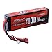 SUNPADOW 2S Lipo Battery 7.4V 7100mAh 70C Hard Case with Deans T Plug for 1/8 1/10 RC Vehicles Car Truck Tank Boat Racing Hobby