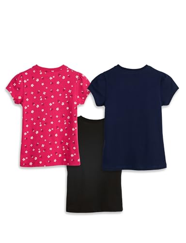 Image of Amazon Brand - Symbol Girls 100% Cotton Graphic Printed Half Sleeves T-Shirt | Age 2-14 Years (Combo Pack of 3 and 5)