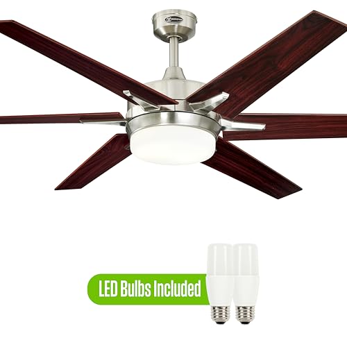 Image of Westinghouse Cayuga LED Ceiling Fan with Light, 60-Inch, Brushed Nickel