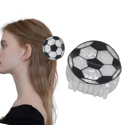Pinza para cabello con diseño de balón de fútbol Blanco miniatura 1