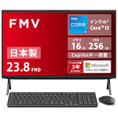 xm fXNgbvp\R ̌^ { FMV Desktop F WF1-K1 (MS Office 2024/CopilotL[/Win 11/23.8^/Core i5/16GB/SSD 256GB/X[p[}`hCu) AZ_WF1K