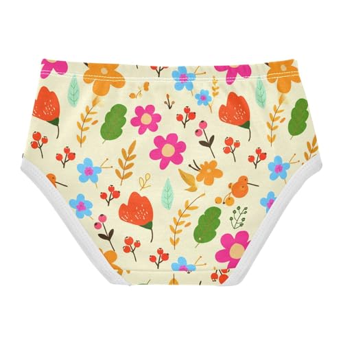 Flowers Floral Yellow Toddler Girls's Underwear 2T 23022262