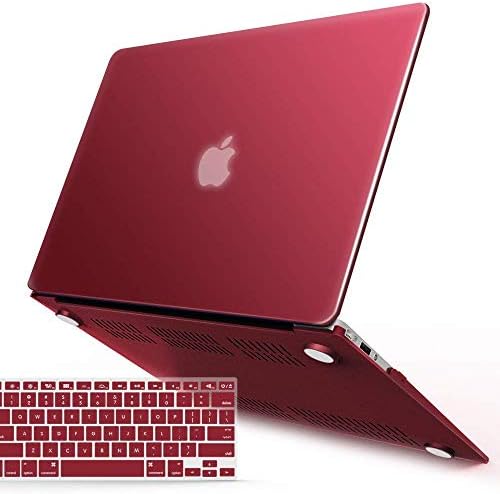 IBENZER Compatible with MacBook Air 11 Inch Case Model A1370 A1465, Soft Touch Plastic Hard Shell Case Bundle with Keyboard Cover for Mac Air 11, Wine Red, A11WR+1