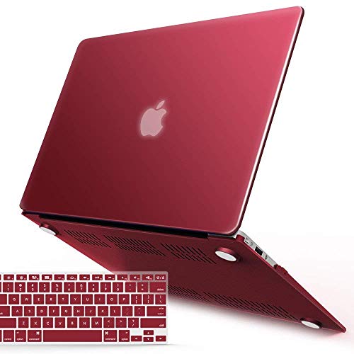 Ibenzer Compatible With Macbook Air 11 Inch Case Model A1370 A1465, Soft Touch Plastic Hard Shell Case Bundle With Keyboard Cover For Mac Air 11, Wine Red, A11Wr+1 #TOP7