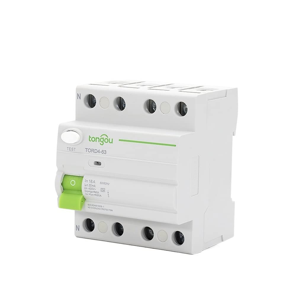 Przełącznik różnicowy, przełącznik magnetoter 4-biegunowy 63A 30mA Typ elektromagnetyczny 40 0 V 6KA. Przełącznik różnicowy obwodu prądu szczątkowego (rozmiar: 4 bieguny 300 mA, kolor: