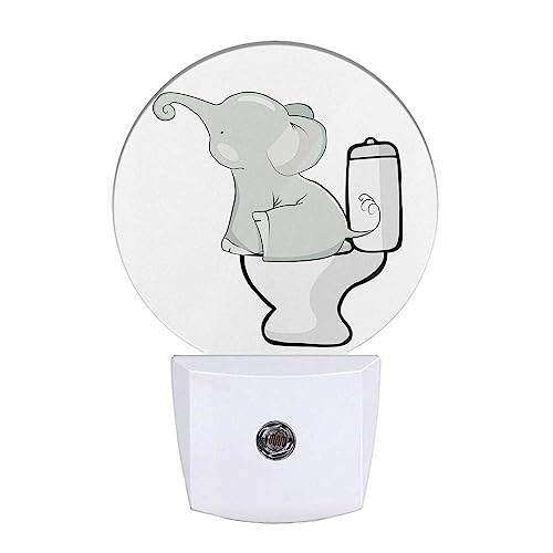Image of EKOBLA Cute Elephant Night Light, Cartoon Safari Animal Plug into Wall with Dusk to Dawn Sensor, 0.5W LED Energy Saving Nightlight for Bedroom, Bathroom, Hallway