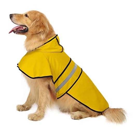HDE Dog Raincoat Hooded Slicker Poncho for Small to X-Large Dogs and Puppies Yellow - L