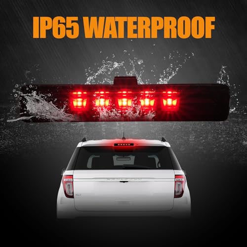 Image of Third 3rd Brake Light LED for 2011-2015 Ford Explorer, High Mount Rear Brake Lights Assembly for 11-15 Explorer, Waterproof Center Cab Lamp Stop Light