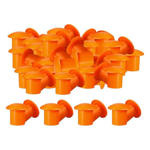 KiBcsLic 100x Rebar Security Rebar Protection Enhanced Visibility Steel Rod Protector for Construction Site Concrete Stakes