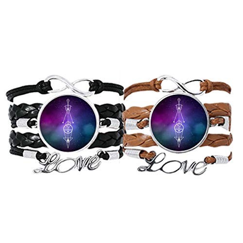 Bracelet en cuir géométrie totémique étranger en double ensemble cadeau élégant